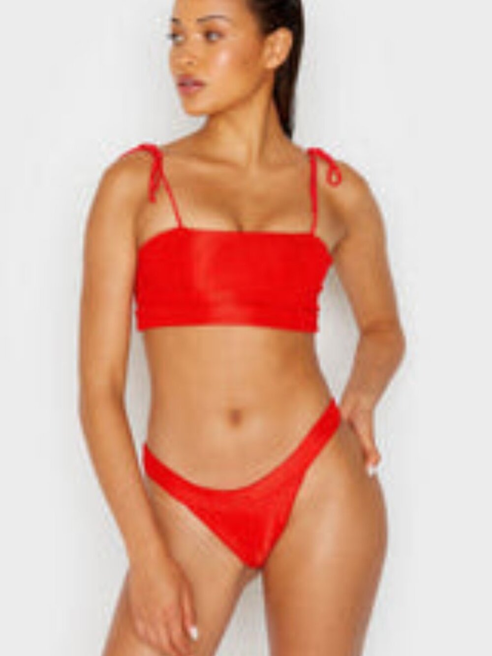Frankie's Bikinis Red Summertime Top (S) & Bottom (M)